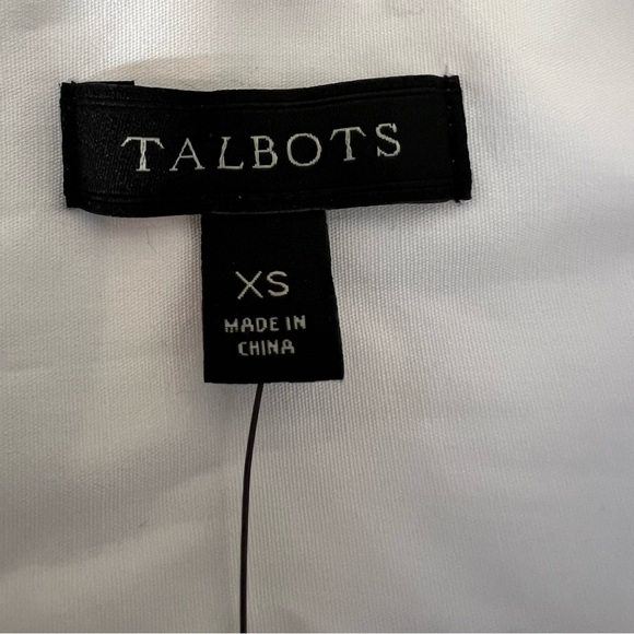 NWT Talbots white button down top Christmas holiday holly mistletoe sequin sz XS - Picture 8 of 12